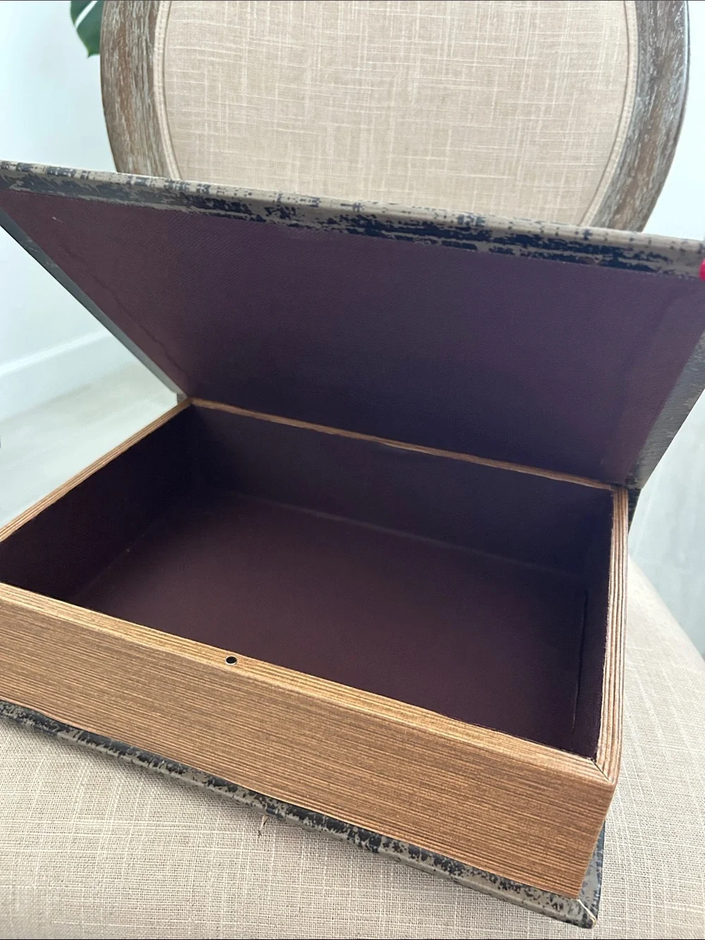 Vintage Crown Decorative Coffee Table Book Box - Black and Brown